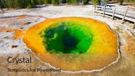 Presentation with water park - PPT theme consisting of the yellowstone national park background and a gold colored foreground