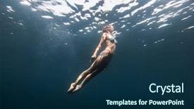  Presentation with moving sea - PPT theme consisting of the young lady moving background and a navy blue colored foreground