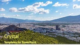  Presentation with hill - Slides consisting of theater - athens greece lycabettus hill background and a tawny brown colored foreground