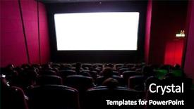  Presentation with cinema - Presentation theme with theater - cinema auditorium with screen background and a black colored foreground