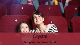 Presentation with cinema - Audience pleasing slide deck consisting of theater - girl with mother spending time backdrop and a red colored foreground