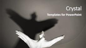  Presentation with theater - PPT theme consisting of theater - hands gesture like dove background and a gray colored foreground