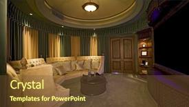  Presentation with cinema - Theme having theater - home cinema room background and a tawny brown colored foreground