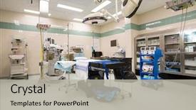  Presentation with operation room - Colorful presentation theme enhanced with theater - interior of operation room backdrop and a light gray colored foreground