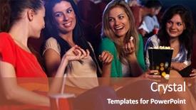  Presentation with cinema - Cool new PPT theme with beautiful orange flower in the field closeup view backdrop and a tawny brown colored foreground