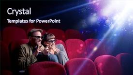  Presentation with romantic - Slide set consisting of theater - romantic couple cuddling and watching background and a navy blue colored foreground