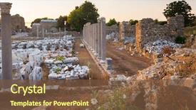  Presentation with ancient ruins - Presentation theme having theater - ruins of the ancient theatre background and a tawny brown colored foreground