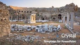  Presentation with ancient ruins - Theme having theater - ruins of the ancient theatre background and a gray colored foreground