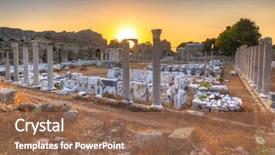 Presentation with ancient ruins - Audience pleasing PPT layouts consisting of theater - ruins of the ancient theatre backdrop and a tawny brown colored foreground