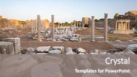  Presentation with ancient ruins - Slide deck featuring theater - ruins of the ancient theatre background and a gray colored foreground