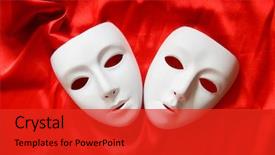  Presentation with theatre - Colorful PPT theme enhanced with theater - theatre concept with the white backdrop and a red colored foreground