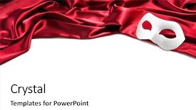  Presentation with theatre mask - Theme featuring theater - white theatre mask on red background and a white colored foreground