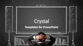  Presentation with theater - Beautiful PPT layouts featuring theater - young businessman sitting and enjoying backdrop and a dark gray colored foreground