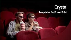  Presentation with red movie - PPT theme consisting of theater - young cute couple sitting alone background and a black colored foreground
