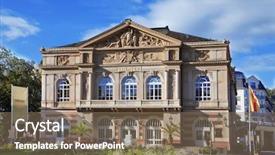  Presentation with tall building art - Theme featuring theater building baden-baden germany background and a  colored foreground