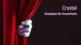  Presentation with curtain - Presentation design consisting of theater curtains - close up of hand background and a wine colored foreground
