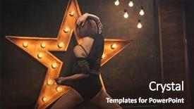  Presentation with lamps - Slide deck featuring theater dance art - beautiful red-haired sexy young woman background and a wine colored foreground