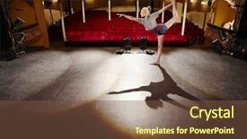  Presentation with healthy workplace full length side view - Amazing PPT theme having theater dance art - full length side view backdrop and a  colored foreground