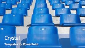  Presentation with sardines school in blue sea - Theme enhanced with theater free - blue stadium seats background and a teal colored foreground