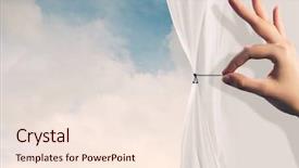  Presentation with theater curtain - Theme with theater free - close up of hand opening background and a lemonade colored foreground