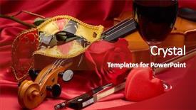  Presentation with instrument - Cool new slide set with theater mask red heart glass backdrop and a tawny brown colored foreground
