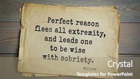  Presentation with comedian - Slide set consisting of theater minds - moliere french comedian quote people background and a coral colored foreground