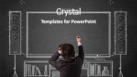  Presentation with home - Slide deck enhanced with theater minds - young businessman standing and enjoying background and a  colored foreground