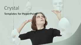  Presentation with mental disorders - PPT layouts with theater-of-life-a-girl background and a light gray colored foreground