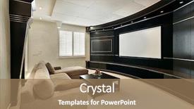  Presentation with luxury - Theme consisting of theater room in luxury home background and a coral colored foreground