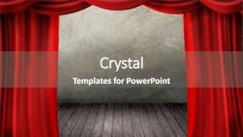  Presentation with movie curtain - Slides featuring theater stage and red curtain background and a gray colored foreground