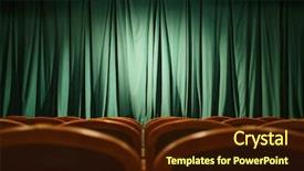  Presentation with theater curtain - Cool new presentation design with theater stage green curtains backdrop and a wine colored foreground