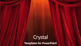  Presentation with theater curtain - Presentation theme featuring theater stage red curtains background and a wine colored foreground