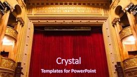  Presentation with theater curtain - Slide deck consisting of theater stage with red curtain background and a wine colored foreground