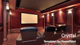 Presentation with theater - Presentation featuring theater with large chairs background and a tawny brown colored foreground