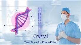  Presentation with dna structure - Presentation theme with theather - digital composite of doctor wearing background and a sky blue colored foreground