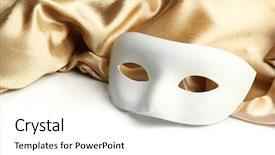  Presentation with silk - Presentation consisting of theather mysterys - white mask and golden silk background and a white colored foreground