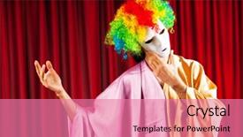  Presentation with actor - Cool new slides with theatre arts - actor with maks backdrop and a  colored foreground