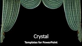  Presentation with curtain - Audience pleasing presentation design consisting of theatre arts - theatrical curtain isolated on black backdrop and a black colored foreground