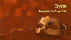  Presentation with theatre mask - Beautiful slide set featuring theatre arts - vintage golden carnival mask backdrop and a tawny brown colored foreground