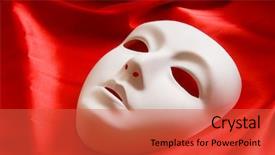  Presentation with performing arts - PPT theme with theatre concept with the white background and a red colored foreground