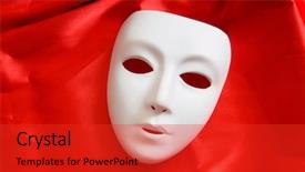  Presentation with theatre - Presentation theme enhanced with theatre concept with the white plastic masks background and a red colored foreground