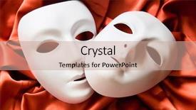  Presentation with performing arts - Slides having theatre concept with the white background and a coral colored foreground