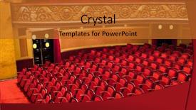  Presentation with theater - Slides consisting of theatre door - chairs in classic theater performance background and a red colored foreground