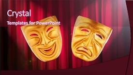  Presentation with performance - Cool new presentation design with theatre performance concept with masks backdrop and a tawny brown colored foreground