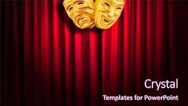  Presentation with performance - Audience pleasing slide set consisting of theatre performance concept with masks backdrop and a wine colored foreground