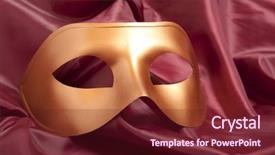  Presentation with holy mass communion a golden - Beautiful slides featuring theatre stage - golden carnival mask on satin backdrop and a tawny brown colored foreground