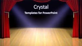  Presentation with red stage curtain - Theme consisting of theatre stage with red curtain background and a wine colored foreground