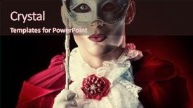  Presentation with vampire - Presentation theme with theatrical - handsome vampire wearing venetian mask background and a wine colored foreground