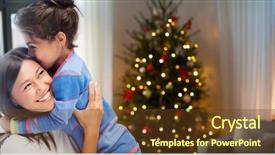  Presentation with christmas holidays - Theme featuring theet - family holidays and happiness concept background and a tawny brown colored foreground