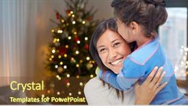  Presentation with christmas holidays - Audience pleasing PPT theme consisting of theet - family holidays and happiness concept backdrop and a tawny brown colored foreground